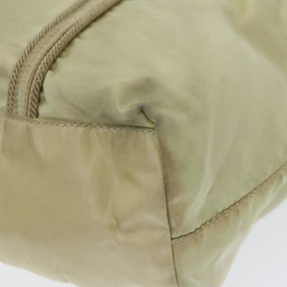 PRADA Hand Bag Nylon Silver Beige Auth 85481 - Picture 15 of 16